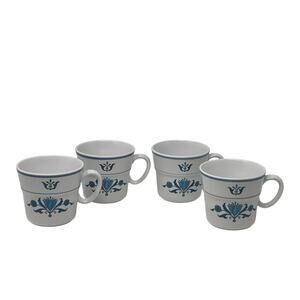 Noritake Progression Blue Haven Set of 4 Coffee Cup Mug Blue White Ceramic 9004